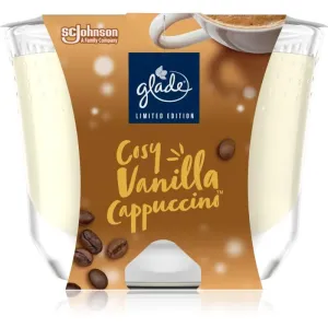 GLADE Cosy Vanilla Cappuccino bougie parfumée avec parfums Vanilla Foam, Roasted Coffee, Toasted Hazelnut 224 g