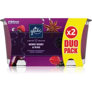 GLADE Merry Berry & Wine bougie parfumée duo 2x129 g