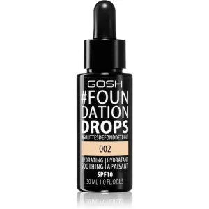 Gosh Foundation Drops fond de teint léger en gouttes SPF 10 teinte 002 Ivory 30 ml