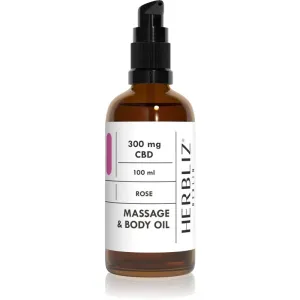 Herbliz CBD Massage Oil Rose huile corporelle pour massage avec CBD 100 g