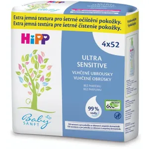 Hipp Babysanft Ultra Sensitive lingettes nettoyantes pour enfant sans parfum 4x52 pcs