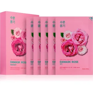 Holika Holika Pure Essence Damask Rose masque tissu hydratant et revitalisant 5x20 ml