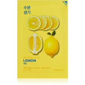 Holika Holika Pure Essence Lemon masque tissu adoucissant et rafraîchissant à la vitamine C 20 ml