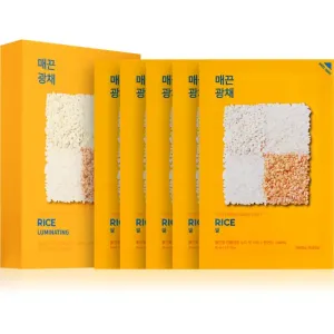 Holika Holika Pure Essence Rice masque tissu brillance et vitalité 5x20 ml