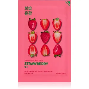 Holika Holika Pure Essence Strawberry masque tissu éclat pour une peau unifiée 23 ml