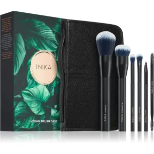INIKA Organic Brush Case With Brushes kit de pinceaux avec étui 6 pcs