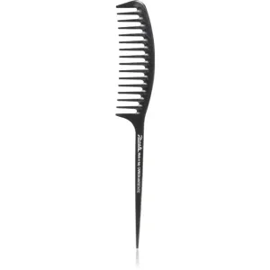 Janeke Carbon Fibre Fashion Comb with a long tail and wavy frame peigne 21,5 x 3 cm