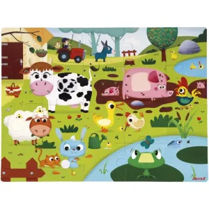 Janod Tactile Puzzle puzzle Farm Animals 2 y+ 20 pcs