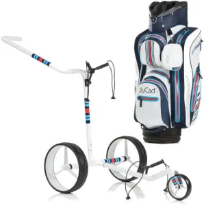 Jucad Carbon 3-Wheel Aquastop Bag SET White Chariot de golf manuel