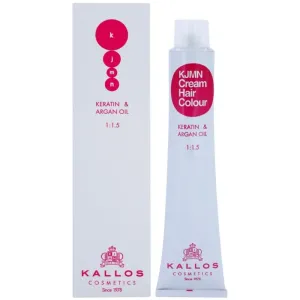 Kallos KJMN Cream Hair Colour Keratin & Argan Oil coloration cheveux à la kératine et huile d'argan teinte 7.44 Medium Vivid Copper Blond  100 ml
