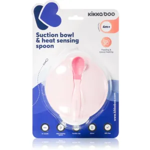 Kikkaboo Suction Bowl & Heat Sensing Spoon ensemble de table 4 m+ Pink 2 pcs