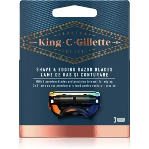 King C. Gillette Shave & Edging Razor heads tête de rechange rasage 3 pcs