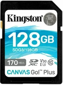 Kingston 128GB SDXC Canvas Go! Plus CL10 U3 V30 SDHC 128 GB Carte mémoire