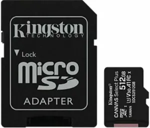 Kingston 512GB microSDXC Canvas Plus UHS-I Gen 3 Micro SDXC 512 GB Carte mémoire