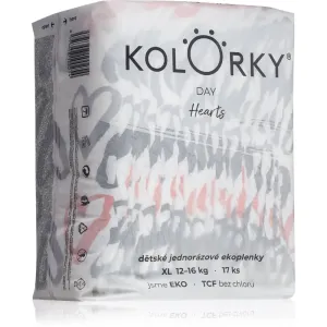 Kolorky Day Hearts couches ÉCO à usage unique taille XL 12-16 Kg 17 pcs