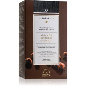 Korres Argan Oil coloration cheveux permanente à l'huile d'argan teinte 1.0 Black 50 ml