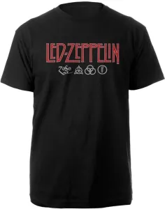 Led Zeppelin T-shirt Unisex Logo & Symbols L Noir