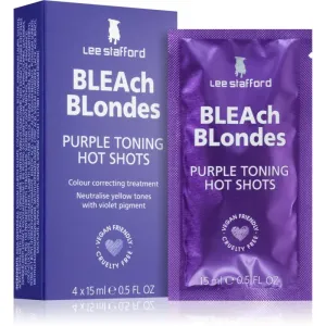 Lee Stafford Bleach Blondes Purple Toning Hot Shots soin cheveux anti-jaunissement 4x15 ml