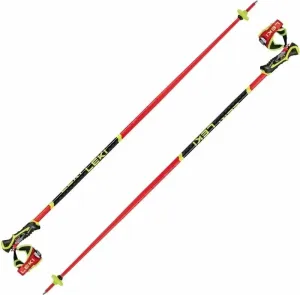 Leki WCR SL 3D Bright Red/Black/Neonyellow 125 cm Bâtons de ski