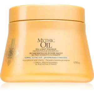 L’Oréal Professionnel Mythic Oil masque léger à l'huile pour cheveux normaux à fins sans parabènes ni silicones 200 ml