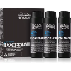 L’Oréal Professionnel Homme Cover 5' préparation colorante cheveux teinte 4 Medium Brown 3x50 ml