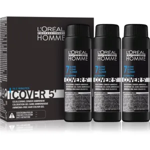 L’Oréal Professionnel Homme Cover 5' préparation colorante cheveux teinte 7 Blond 3x50 ml