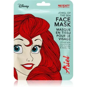Mad Beauty Disney Princess Ariel masque hydratant en tissu aux extraits de concombre 25 ml