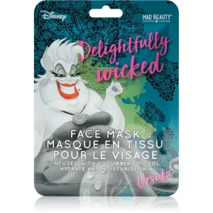Mad Beauty Disney Villains Ursula masque hydratant en tissu aux extraits de concombre 25 ml
