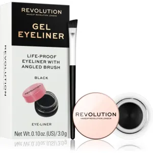 Makeup Revolution Gel Eyeliner Pot eyeliner gel avec pinceau teinte Black 3 g