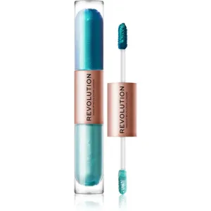Makeup Revolution Double Up fard à paupières liquide 2 en 1 teinte Tranquillity Blue 2x2,2 ml