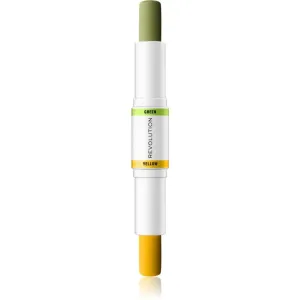 Makeup Revolution Colour Correcting stick correcteur pour un teint unifié teinte Yellow & Green 2x4,3 g