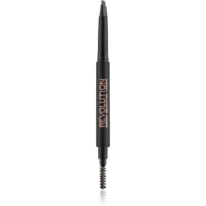 Makeup Revolution Duo Brow Definer crayon sourcils précision teinte Dark Brown 0.15 g