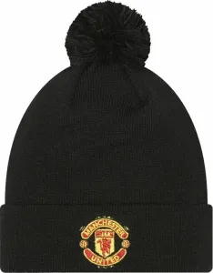 Manchester United FC Kids Wordmark Bobble Beanie Black Child Bonnet d'hiver