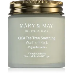 MARY & MAY Cica Tea Tree Soothing masque minéral purifiant à l'argile pour apaiser la peau 125 g