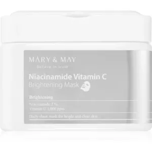 MARY & MAY Niacinamide Vitamin C Brightening Mask ensemble de masque en tissu pour une peau lumineuse 30 pcs