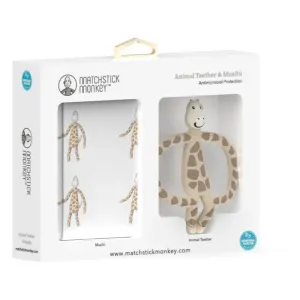 Matchstick Monkey Animal Teether & Muslin Giraffe coffret cadeau (pour enfant)