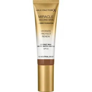 Max Factor Miracle Second Skin fond de teint crème hydratant SPF 20 teinte 12 Neutral Deep 30 ml