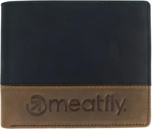 Meatfly Eddie Premium Leather Wallet Black/Oak Portefeuille (CMS)