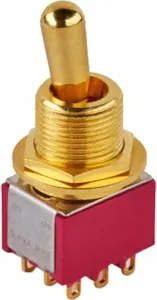 MEC Maxi Toggle Switch M 80020 / G ON/ON 3PDT Or