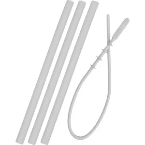 Minikoioi Flexi Straw with Cleaning Brush paille en silicone avec brosse Powder Grey 3 pcs