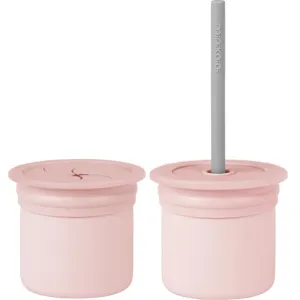 Minikoioi Sip+Snack Set service de table pour enfant Pinky Pink / Powder Grey