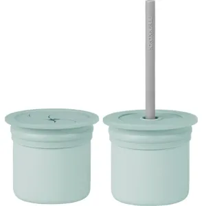 Minikoioi Sip+Snack Set service de table pour enfant River Green / Powder Grey