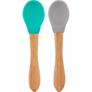 Minikoioi Spoon with Bamboo Handle petite cuillère Green/Grey 2 pcs