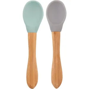 Minikoioi Spoon with Bamboo Handle petite cuillère River Green/Powder Grey 2 pcs