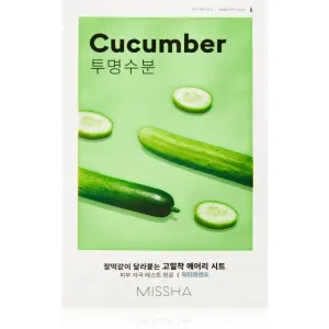 Missha Airy Fit Cucumber masque tissu hydratant et revitalisant pour peaux sèches 19 g