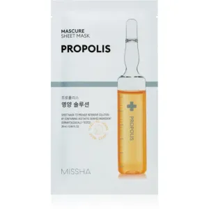 Missha Mascure Propolis masque nourrissant en tissu pour peaux sensibles et irritées 28 ml