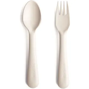 Mushie Fork and Spoon Set couverts Ivory 2 pcs