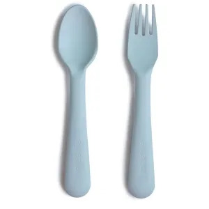 Mushie Fork and Spoon Set couverts Powder Blue 2 pcs
