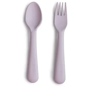 Mushie Fork and Spoon Set couverts Soft Lilac 2 pcs