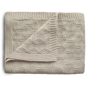 Mushie Knitted Pointelle Baby Blanket couverture tricotée pour enfant Beige 80 x 100cm 1 pcs